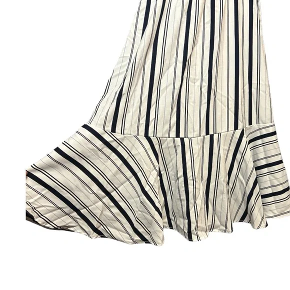 FLAMINGO Blue & White Striped Midi 3/4 Bell Slv, Slip on Dress & slip Sz.M - Picture 6 of 13